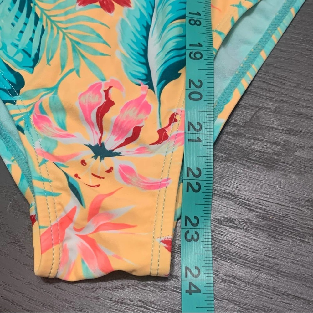 Feathers and Floral Bright XL Swimsuit. California. Sunshine. - Picture 12 of 14